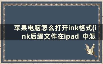 苹果电脑怎么打开ink格式(ink后缀文件在ipad  中怎么打开)